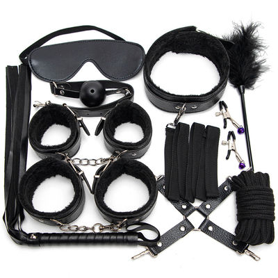 10 Set Light Self Bondage Kit Kit de couro SM Escravo Paixão Fetiche Cama de retenção
