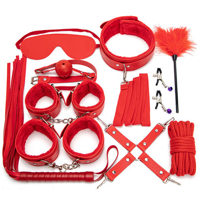 10 Set Light Self Bondage Kit Kit de couro SM Escravo Paixão Fetiche Cama de retenção