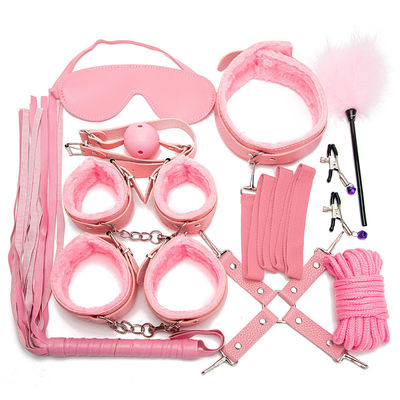 10 Set Light Self Bondage Kit Kit de couro SM Escravo Paixão Fetiche Cama de retenção