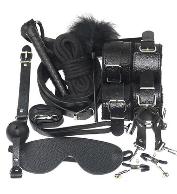 10 Set Light Self Bondage Kit Kit de couro SM Escravo Paixão Fetiche Cama de retenção