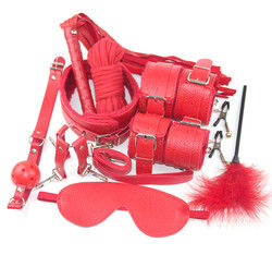 10 Set Light Self Bondage Kit Kit de couro SM Escravo Paixão Fetiche Cama de retenção