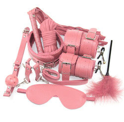 10 Set Light Self Bondage Kit Kit de couro SM Escravo Paixão Fetiche Cama de retenção