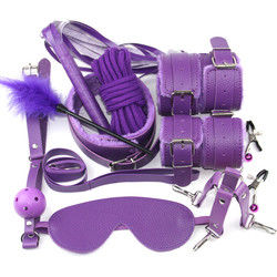 10 Set Light Self Bondage Kit Kit de couro SM Escravo Paixão Fetiche Cama de retenção