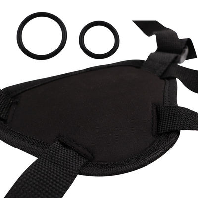 BDSM Lésbico Usável Conjunto de Calças De Dildo De Borracha Preta Para Homens