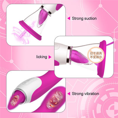 50dB Vibratores sexuais femininos Vibrator sexual brinquedo língua feminina Dildos aquecimento mamilo chupador