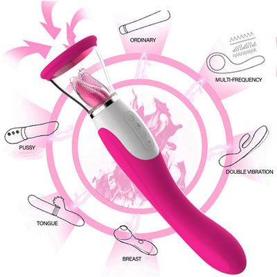 50dB Vibratores sexuais femininos Vibrator sexual brinquedo língua feminina Dildos aquecimento mamilo chupador
