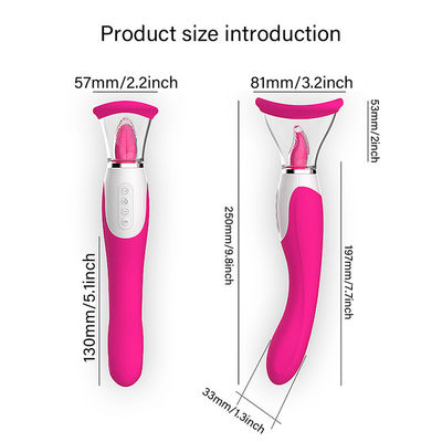 50dB Vibratores sexuais femininos Vibrator sexual brinquedo língua feminina Dildos aquecimento mamilo chupador