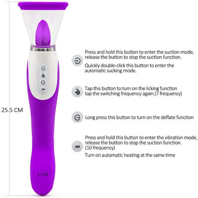 50dB Vibratores sexuais femininos Vibrator sexual brinquedo língua feminina Dildos aquecimento mamilo chupador