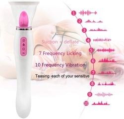 50dB Vibratores sexuais femininos Vibrator sexual brinquedo língua feminina Dildos aquecimento mamilo chupador