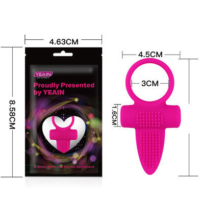 Rosa CE Vibrante Lingue Anel Clitóris Dildo Anel Vibrator 85.8mm X 46.3mm X 8.2mm