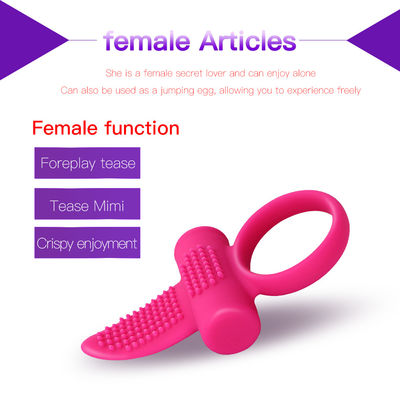 Rosa CE Vibrante Lingue Anel Clitóris Dildo Anel Vibrator 85.8mm X 46.3mm X 8.2mm