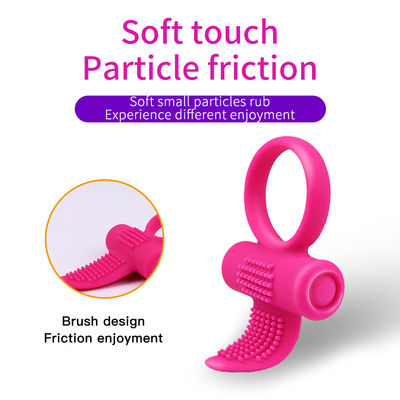 Rosa CE Vibrante Lingue Anel Clitóris Dildo Anel Vibrator 85.8mm X 46.3mm X 8.2mm