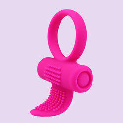 Rosa CE Vibrante Lingue Anel Clitóris Dildo Anel Vibrator 85.8mm X 46.3mm X 8.2mm