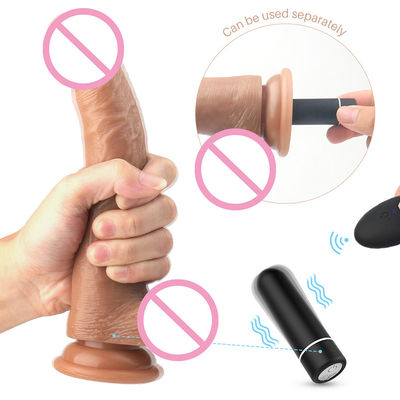 Mulheres Vibrator de sexo remoto Pênis de plástico Brinquedos sexuais Vibratório Dildo Borracha de silicone