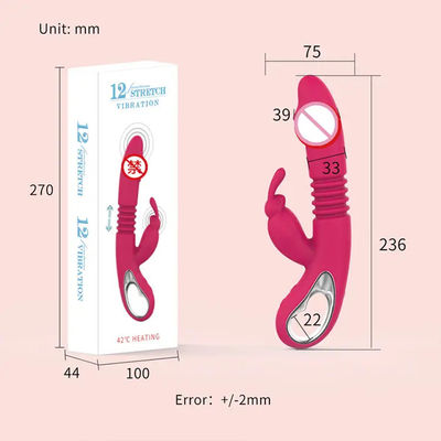 12 Frequência Vibrator Brinquedo Sexual Usb Recarregável Estimulador Feminino Dildo Telescópico aquecimento