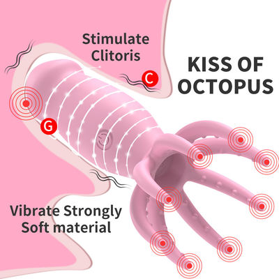 Mini Vibratores do Ponto G 8 Dedo Vibrator de Polvo Massagista de Cabeça