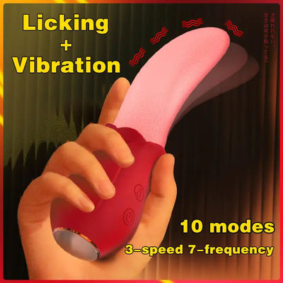 250g Rose Vibrator Brinquedo Sexual Mamilo Estimulador do Clitóris Usável Vibrator de Linguagem Longa