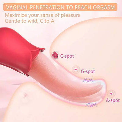 250g Rose Vibrator Brinquedo Sexual Mamilo Estimulador do Clitóris Usável Vibrator de Linguagem Longa