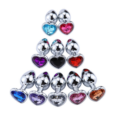 LED Sex Plug Anal Grande Brinquedos Sexuais Metal Forma de Coração Roupa íntima Cola Plug