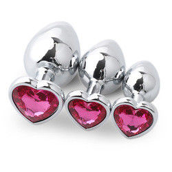 LED Sex Plug Anal Grande Brinquedos Sexuais Metal Forma de Coração Roupa íntima Cola Plug