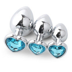 LED Sex Plug Anal Grande Brinquedos Sexuais Metal Forma de Coração Roupa íntima Cola Plug