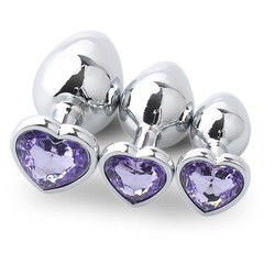 LED Sex Plug Anal Grande Brinquedos Sexuais Metal Forma de Coração Roupa íntima Cola Plug