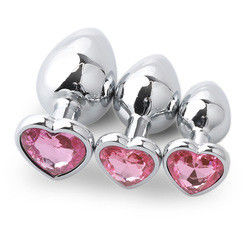 Extremo Rosa Sexo Aço Inoxidável Plug Anal enorme Butt Plug Coração Cola Jogos de Conjunto