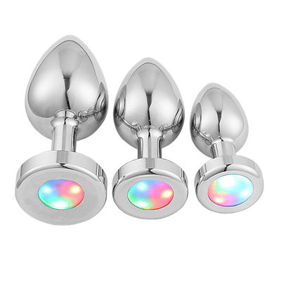 Sexy Wearable Mens Masturbação Butt Plug Light Up Led Flashing Light