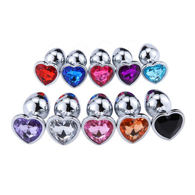Brinquedo de masturbação masculino em forma de coração Vibrante Butt Dildo Multicolor Brinquedo de rabo de metal