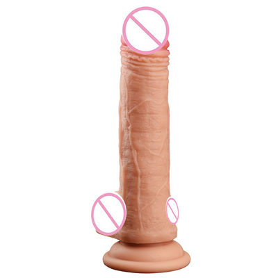 Marrom Carne Masculino Realista Dildos Líquidos Suave Silicone Borracha Brinquedos Sexuais Para Mulheres Com Forte Sucção