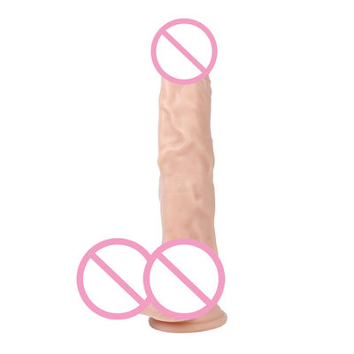 Pvc Marrom Homem Realista Dildo Grande Dildo de silicone Forte Sucção Copo Mãos livres