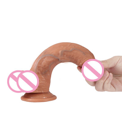Carne Marrom de silicone real Mulheres Dildo Sexo Homem Pênis Brinquedo ROHS