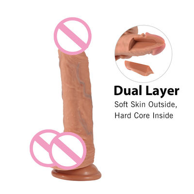 Carne Marrom de silicone real Mulheres Dildo Sexo Homem Pênis Brinquedo ROHS