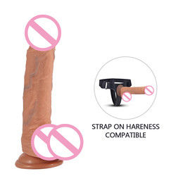 Carne Marrom de silicone real Mulheres Dildo Sexo Homem Pênis Brinquedo ROHS