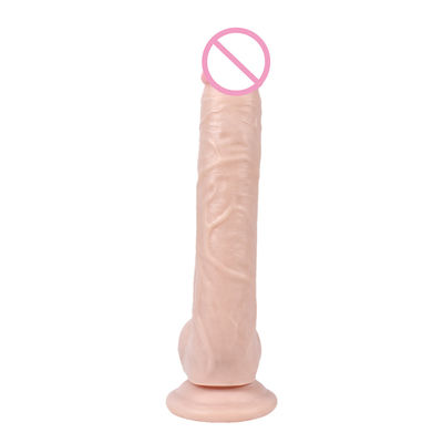 Marrom 215mm Dildo de silicone líquido PVC Grande Dildo realista