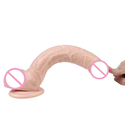 Marrom 215mm Dildo de silicone líquido PVC Grande Dildo realista