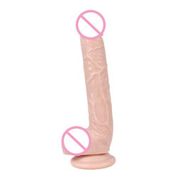 Marrom 215mm Dildo de silicone líquido PVC Grande Dildo realista
