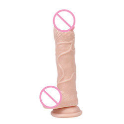21.5 X 4cm 350g Dildo de silicone líquido Marrom Carne Hiper realista Dildo para mulheres