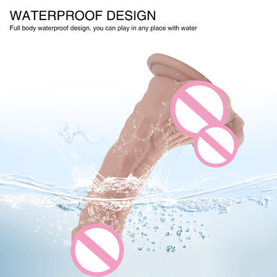 XS-WBB10017 Pênis Masculino Realista Dildo Líquido Suave Silicone Borracha Brinquedos Sexuais Para Mulheres Forte Sucção Taça Mãos-F
