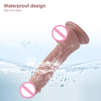 XS-WBB10018 Pênis Masculino Realista Dildo Líquido Macio Silicone Borracha Brinquedos Sexuais Para Mulheres Forte Sucção Copo Mãos-F