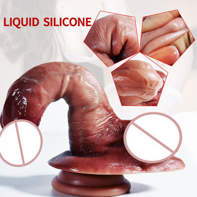 6.7 polegadas Pequeno Dildo Realista 227g Marrom Dildo de Silicone Para Mulheres
