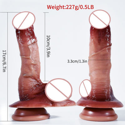 6.7 polegadas Pequeno Dildo Realista 227g Marrom Dildo de Silicone Para Mulheres