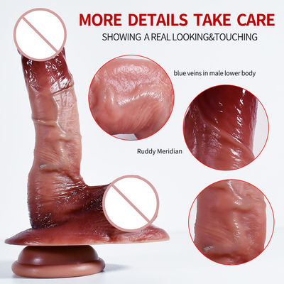 6.7 polegadas Pequeno Dildo Realista 227g Marrom Dildo de Silicone Para Mulheres