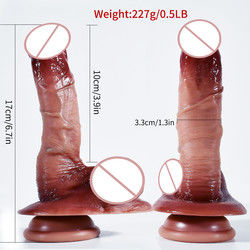 6.7 polegadas Pequeno Dildo Realista 227g Marrom Dildo de Silicone Para Mulheres