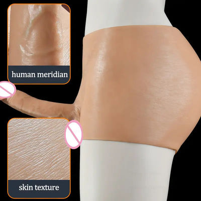 Homens roupa interior Homem Penis Artificial Faixa Em Dildo Calcinha Oca Sólido 820g