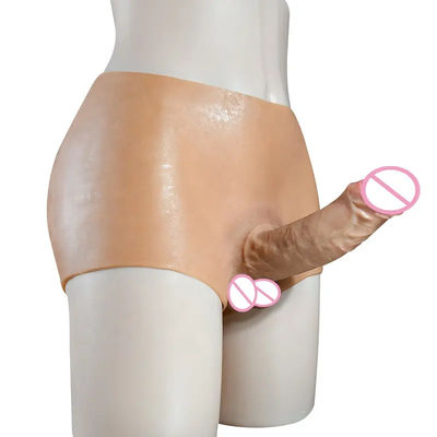 Homens roupa interior Homem Penis Artificial Faixa Em Dildo Calcinha Oca Sólido 820g