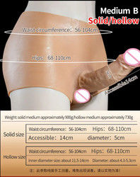 Homens roupa interior Homem Penis Artificial Faixa Em Dildo Calcinha Oca Sólido 820g
