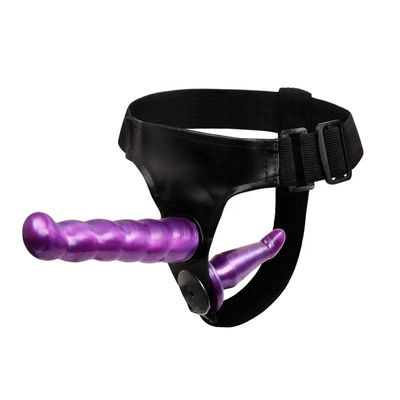 498g Duplo Dildo Realista Cinturão Em Dildo Com Cinturão de Bondage Harness