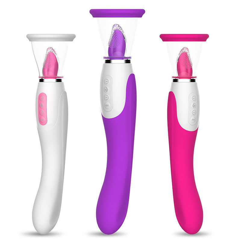 50dB Vibratores sexuais femininos Vibrator sexual brinquedo língua feminina Dildos aquecimento mamilo chupador