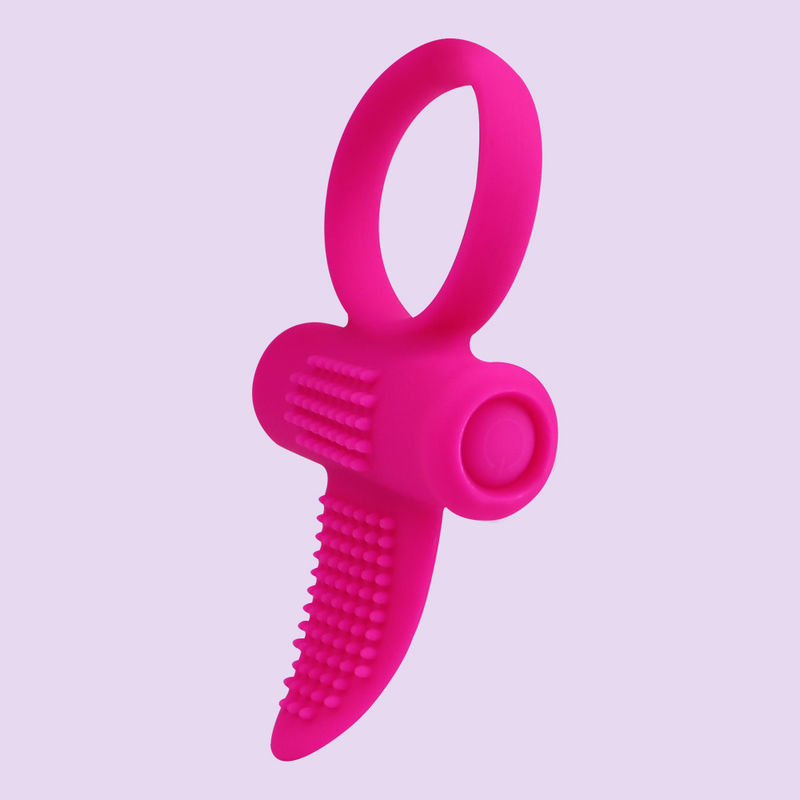 Rosa CE Vibrante Lingue Anel Clitóris Dildo Anel Vibrator 85.8mm X 46.3mm X 8.2mm